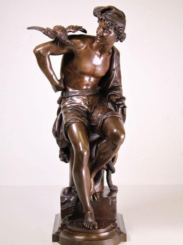 Antiek bronzen beeld van Charles Brunin